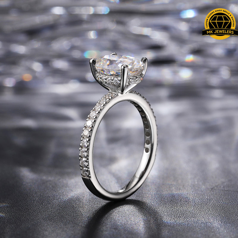 Classic Moissanite Engagement Ring – 2MM Band | 3.2g | Sizes 8, 9, 10, 11 | S925 Silver, Gold, or Rose Gold | VVS1 Moissanite | GRA Certified