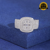 Luxury Cushion Cluster Moissanite Ring – 15MM | 11.53g | S925 Silver, Gold, or Rose Gold | VVS Moissanite | GRA Certified