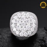 Iced Moissanite Cluster Ring – 25.5MM | 25g | S925 Silver | VVS1 Moissanite | GRA Certified | Sizes 8, 9, 10, 11 | Gold & Rose Gold Available