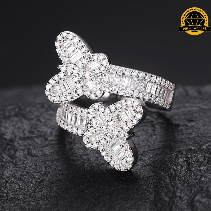 Butterfly Moissanite Ring – Sizes 8,9,10 &11 | 7g | S925 Silver, Gold, or Rose Gold | VVS Moissanite | GRA Certified