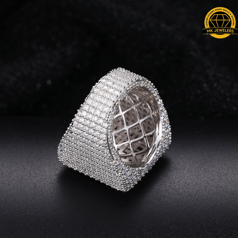 Iced-Out Moissanite Statement Ring – Sizes 8,9,10 &11 | 19.3g | S925 Silver, Gold, Rose Gold & Silver | GRA Certified