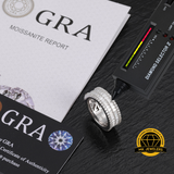Triple Row Eternity Band Ring – 8MM | 9.95g | S925 Silver, Gold, or Rose Gold | VVS Moissanite | GRA Certified