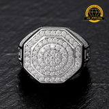 Octagon Cluster Moissanite Ring – 18MM | 12.48g | S925 Silver, Gold, or Rose Gold | VVS Moissanite | GRA Certified