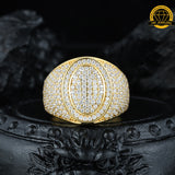 Round Micro-Pavé Moissanite Ring – 17.5MM | 8.49g | S925 Silver, Gold & Rose Gold | VVS Moissanite | GRA Certified