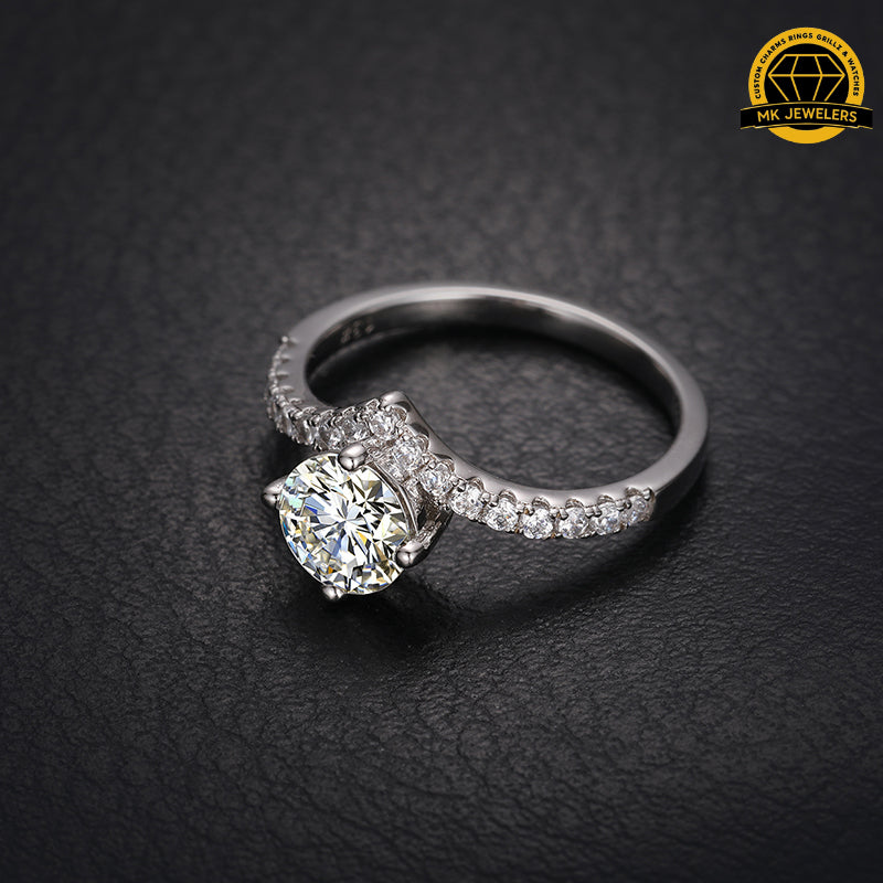 Moissanite Solitaire Halo Ring – 6.5MM/1CT | 2.14g | S925 Silver, Gold, or Rose Gold | VVS Moissanite | GRA Certified