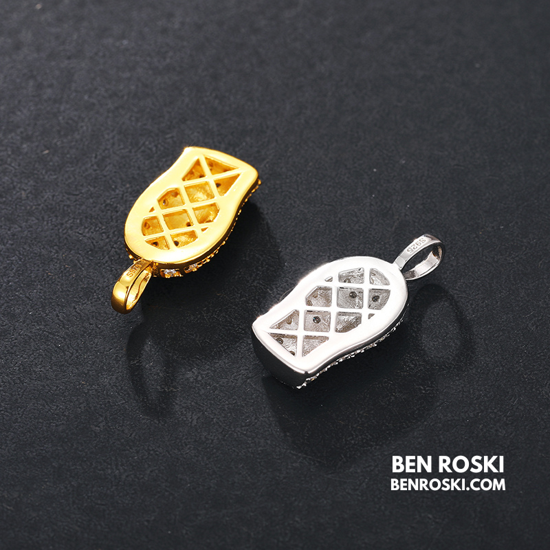 Ski Mask Moissanite Pendant Sterling Silver or Gold/Rose Gold Plated | VVS Moissanite | GRA Certified