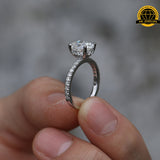 Classic Moissanite Engagement Ring – 2MM Band | 3.2g | Sizes 8, 9, 10, 11 | S925 Silver, Gold, or Rose Gold | VVS1 Moissanite | GRA Certified
