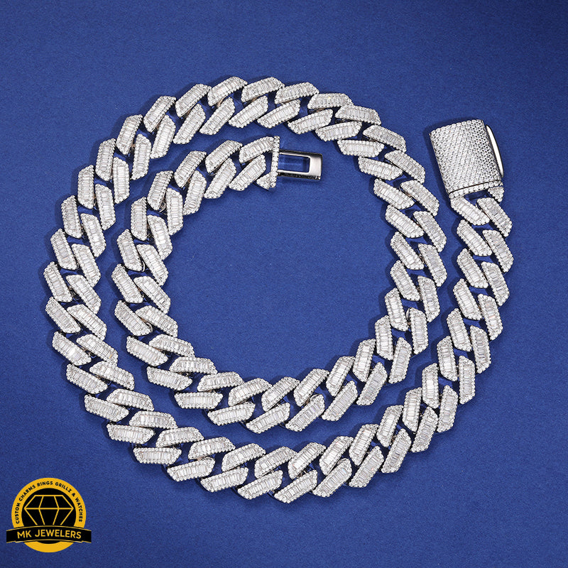 Iced Cuban Link Chain – 925 Silver | 18–22 Inch | Multiple Width Options | Moissanite |