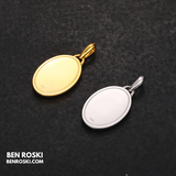 Saint Religious Oval Pendant Sterling Silver, Gold & Rose Gold | VVS Moissanite | GRA Certified