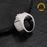 Men’s Iced Moissanite Square Statement Ring – 16MM | 15.09g | S925 Silver, Gold, or Rose Gold | VVS Moissanite | GRA Certified