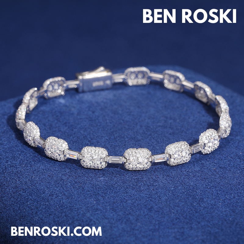 7MM Moissanite Bracelet – 7-Inch & 8-Inch | 925 Sterling Silver | GRA Certified | Gold & Rose Gold Plated