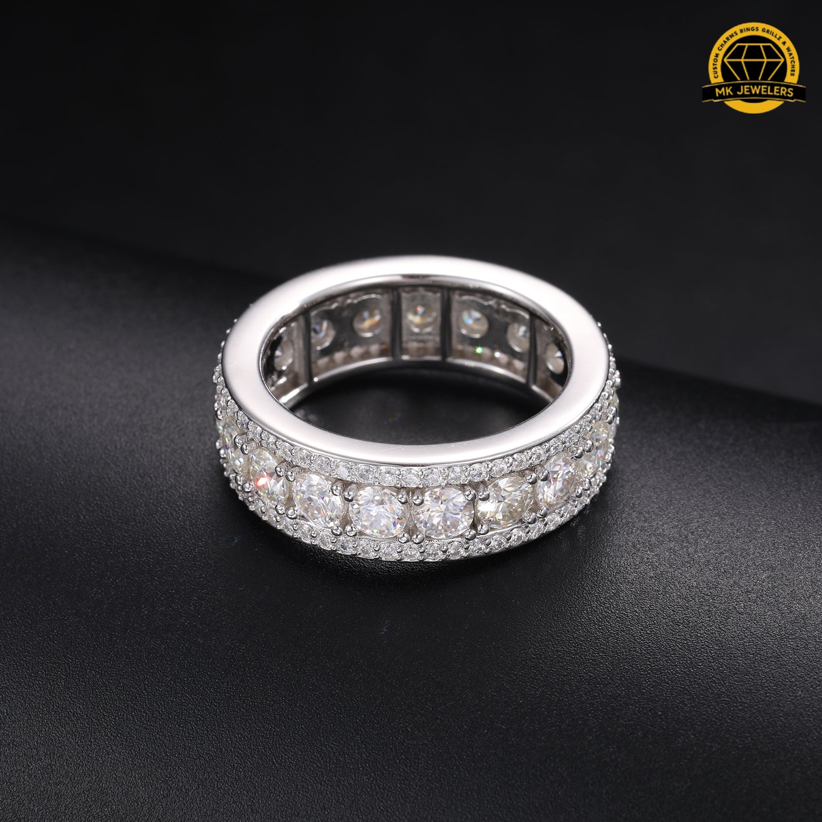 8MM Eternity Band Ring – S925 Silver, Gold & Rose Gold  | Sizes 8, 9, 10, 11 | VVS Moissanite | GRA Certified |