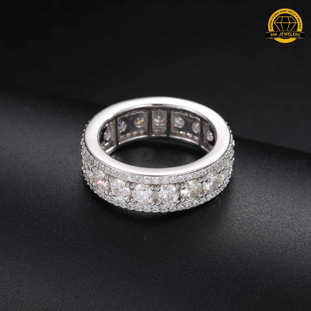 8MM Eternity Band Ring – S925 Silver, Gold & Rose Gold  | Sizes 8, 9, 10, 11 | VVS Moissanite | GRA Certified |