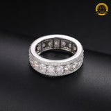 8MM Eternity Band Ring – S925 Silver, Gold & Rose Gold  | Sizes 8, 9, 10, 11 | VVS Moissanite | GRA Certified |
