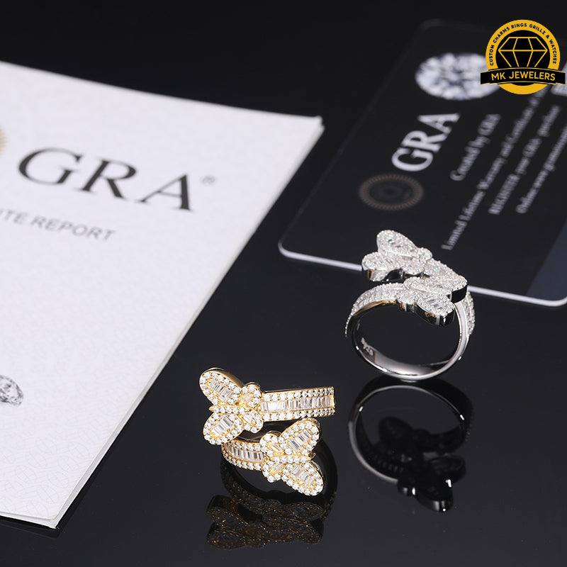 Butterfly Moissanite Ring – Sizes 8,9,10 &11 | 7g | S925 Silver, Gold, or Rose Gold | VVS Moissanite | GRA Certified