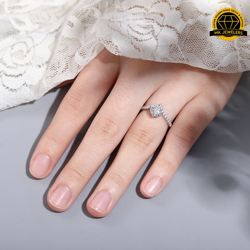 Moissanite Solitaire Halo Ring – 6.5MM/1CT | 2.14g | S925 Silver, Gold, or Rose Gold | VVS Moissanite | GRA Certified
