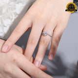 Moissanite Solitaire Halo Ring – 6.5MM/1CT | 2.14g | S925 Silver, Gold, or Rose Gold | VVS Moissanite | GRA Certified