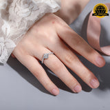 Moissanite Solitaire Halo Ring – 6.5MM/1CT | 2.14g | S925 Silver, Gold, or Rose Gold | VVS Moissanite | GRA Certified