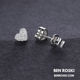 Heart Moissanite Cluster Stud Earrings Sterling Silver, Gold, or Rose Gold | VVS Moissanite | GRA Certified