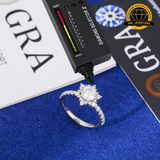 Floral Moissanite Engagement Ring – 12MM | 3.02g | S925 Silver, Gold & Rose Gold | GRA Certified