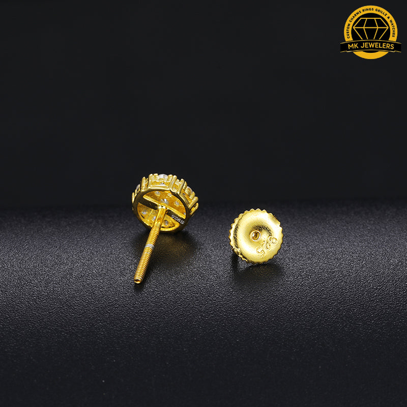 7MM Round Cluster Moissanite Earrings | 1.2g | S925 Silver or Gold Plated | GRA Certified