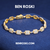 7MM Moissanite Bracelet – 7-Inch & 8-Inch | 925 Sterling Silver | GRA Certified | Gold & Rose Gold Plated