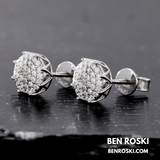 Cluster Stud Earrings Sterling Silver, Gold, or Rose Gold | VVS Moissanite | GRA Certified