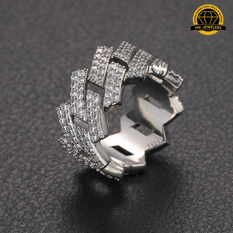 Cuban Link Band Ring – 13MM | 11g | S925 Silver | VVS Moissanite | Sizes 8, 9, 10, 11 | Gold, Silver & Rose Gold | GRA Certified