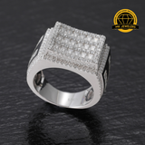 Square Baguette Cluster Ring – 17MM Width | 14.91g | S925 Silver | VVS Moissanite | GRA Certified