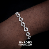 Moissanite Clover Link Bracelet – 7.5" & 8.5" | 10MM | S925 Silver, Gold & Rose Gold | VVS Moissanite | GRA Certified