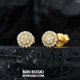 Round Cluster Stud Earrings Sterling Silver or Gold/Rose Gold Plated | VVS Moissanite | GRA Certified