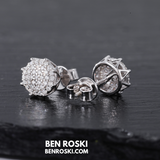 Round Cluster Stud Earrings Sterling Silver, Gold, or Rose Gold | VVS Moissanite | GRA Certified