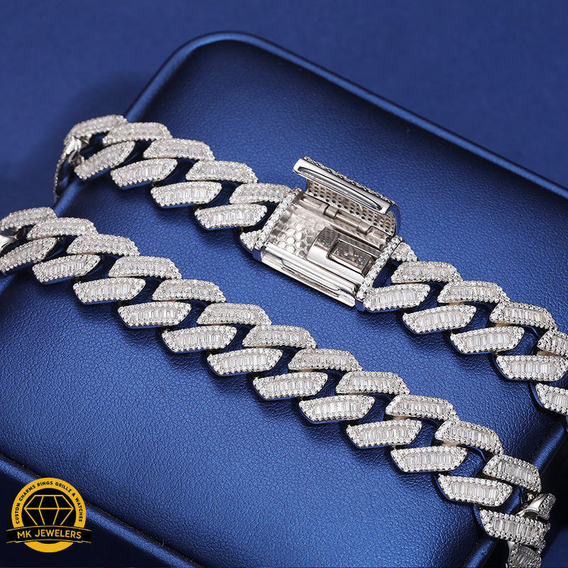 Iced Cuban Link Chain – 925 Silver | 18–22 Inch | Multiple Width Options | Moissanite |