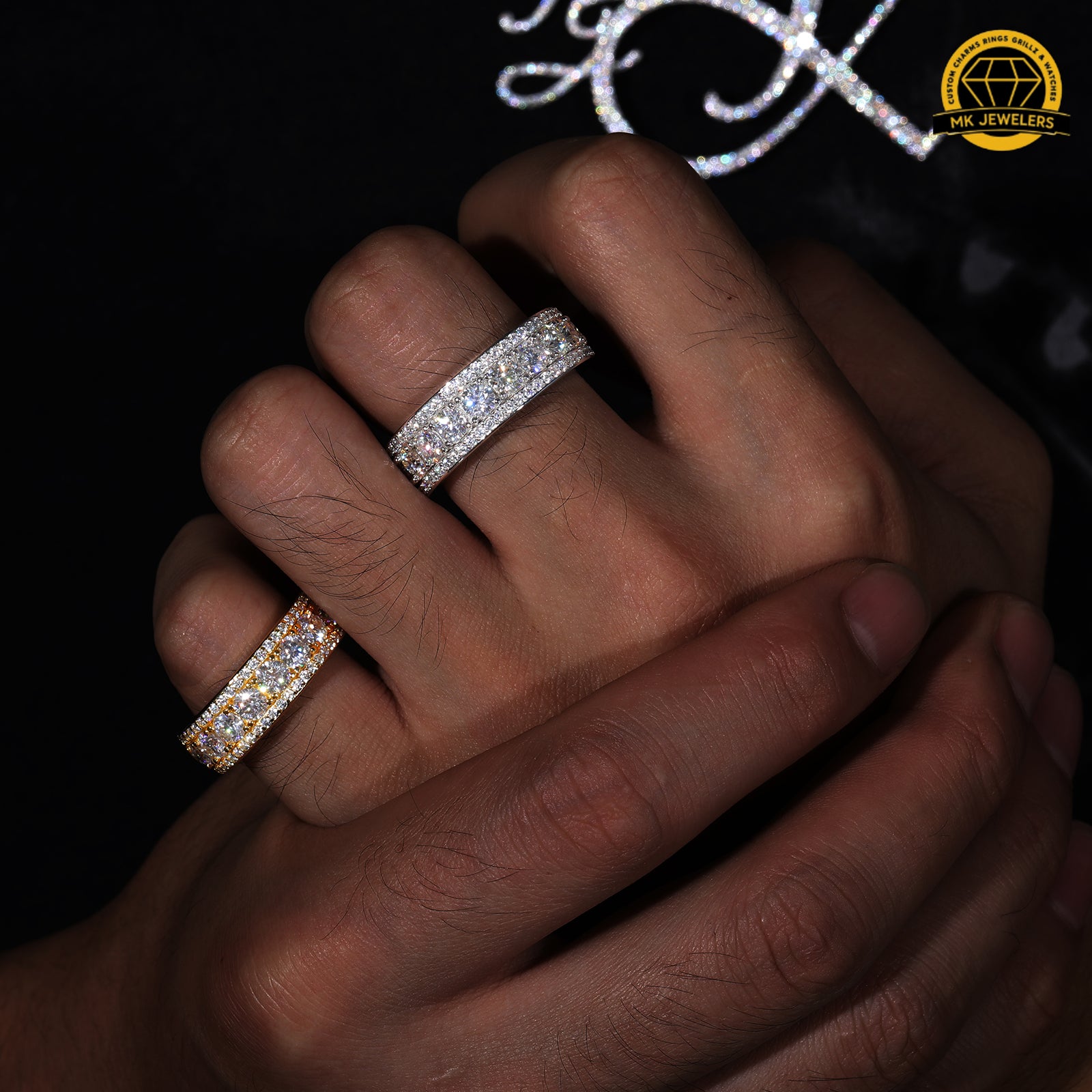 8MM Eternity Band Ring – S925 Silver, Gold & Rose Gold  | Sizes 8, 9, 10, 11 | VVS Moissanite | GRA Certified |