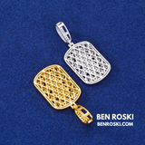 Iced Cuban Frame Pendant Sterling Silver or Gold / Rose Gold Plated | VVS Moissanite | GRA Certified