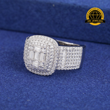 Luxury Cushion Cluster Moissanite Ring – 15MM | 11.53g | S925 Silver, Gold, or Rose Gold | VVS Moissanite | GRA Certified