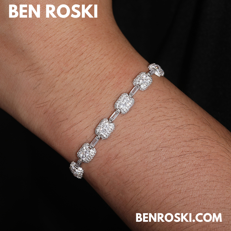 7MM Moissanite Bracelet – 7-Inch & 8-Inch | 925 Sterling Silver | GRA Certified | Gold & Rose Gold Plated