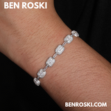 7MM Moissanite Bracelet – 7-Inch & 8-Inch | 925 Sterling Silver | GRA Certified | Gold & Rose Gold Plated