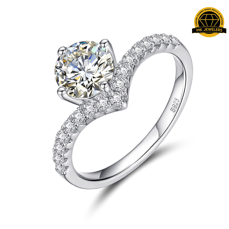 Moissanite Solitaire Halo Ring – 6.5MM/1CT | 2.14g | S925 Silver, Gold, or Rose Gold | VVS Moissanite | GRA Certified