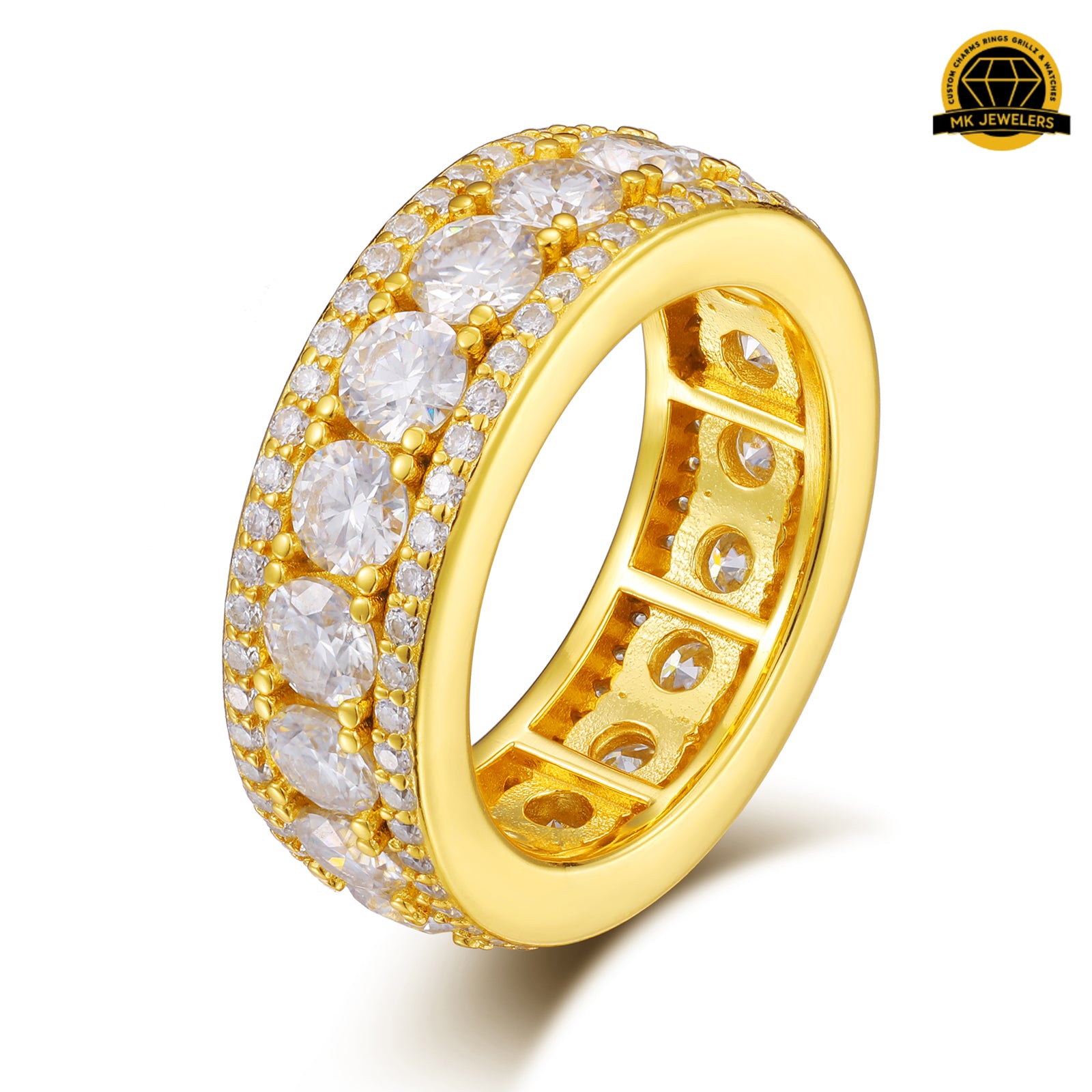 8MM Eternity Band Ring – S925 Silver, Gold & Rose Gold  | Sizes 8, 9, 10, 11 | VVS Moissanite | GRA Certified |