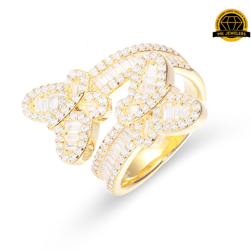 Butterfly Moissanite Ring – Sizes 8,9,10 &11 | 7g | S925 Silver, Gold, or Rose Gold | VVS Moissanite | GRA Certified