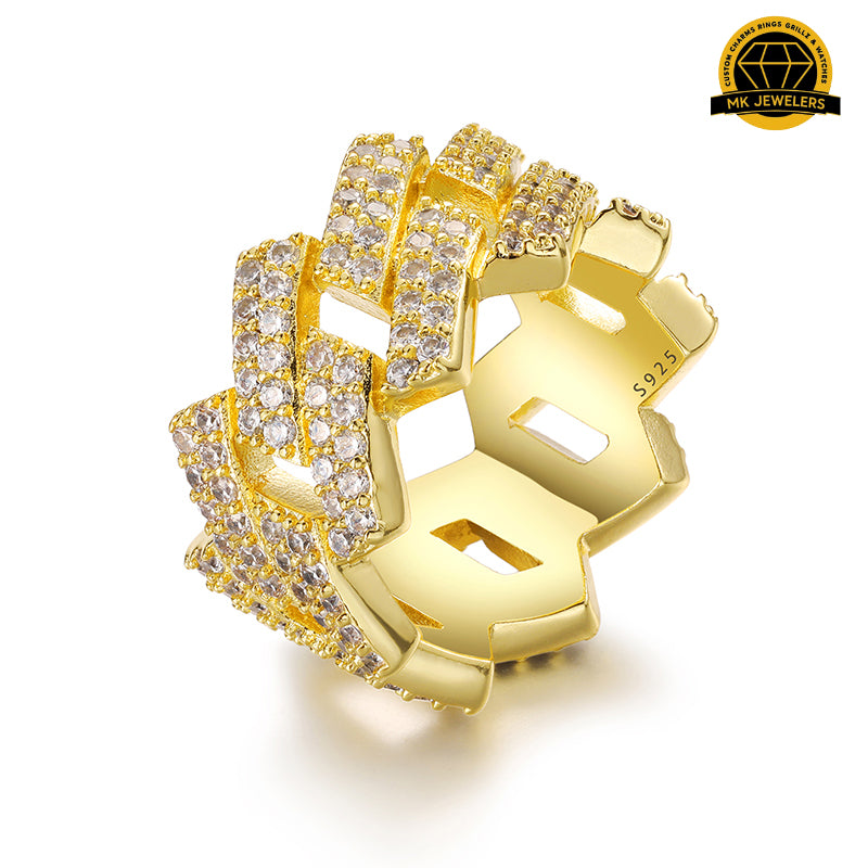 Cuban Link Band Ring – 13MM | 11g | S925 Silver | VVS Moissanite | Sizes 8, 9, 10, 11 | Gold, Silver & Rose Gold | GRA Certified