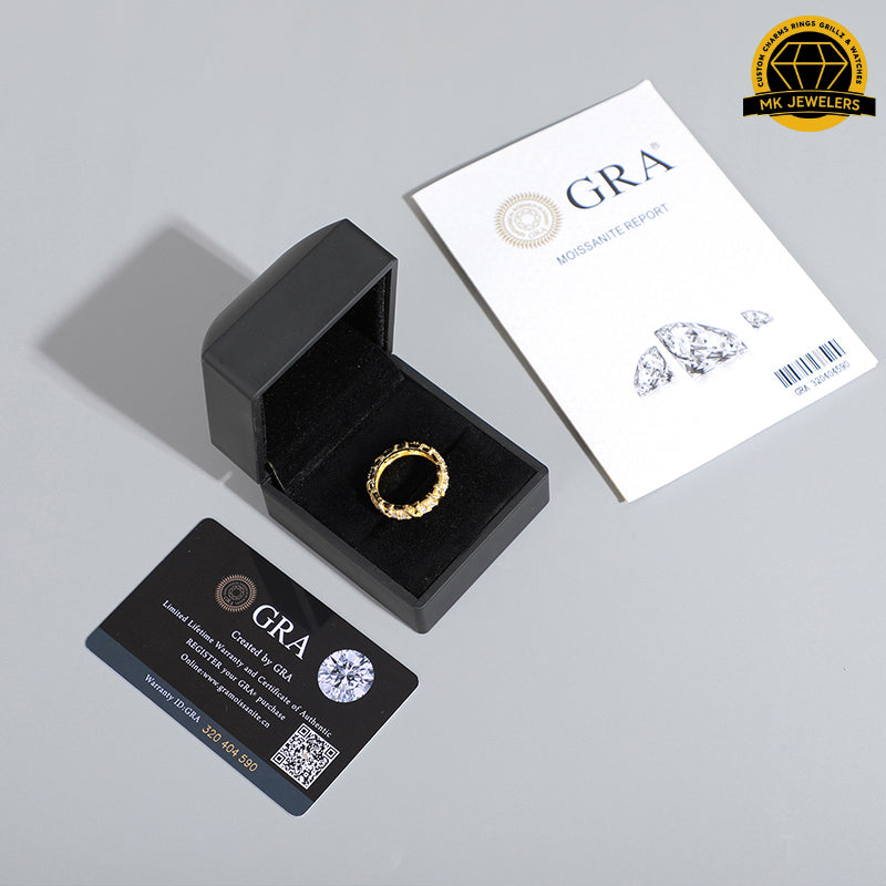 Criss-Cross Eternity Band – 8MM | 6g | S925 Silver or Gold & Rose Gold | VVS Moissanite | GRA Certified
