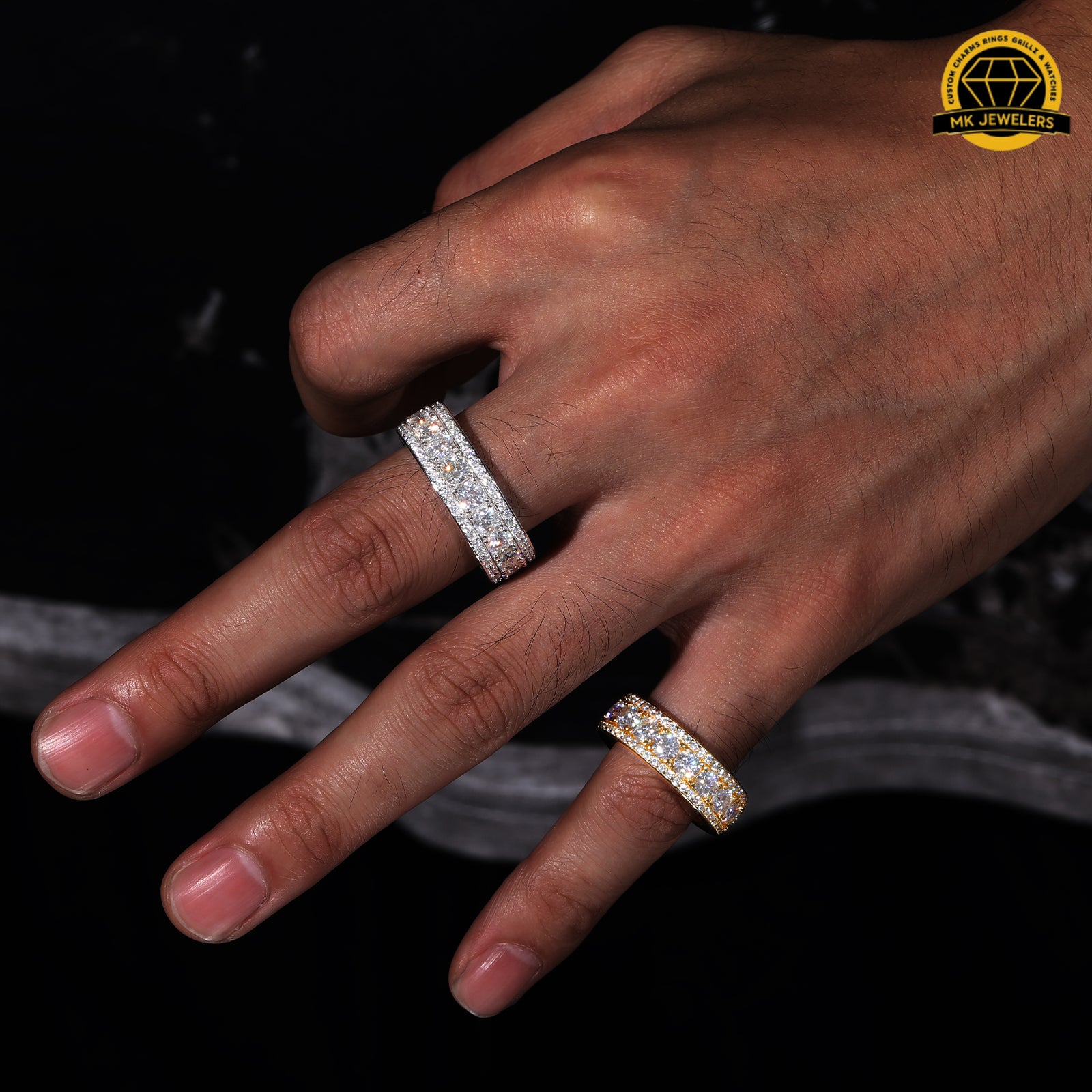 8MM Eternity Band Ring – S925 Silver, Gold & Rose Gold  | Sizes 8, 9, 10, 11 | VVS Moissanite | GRA Certified |