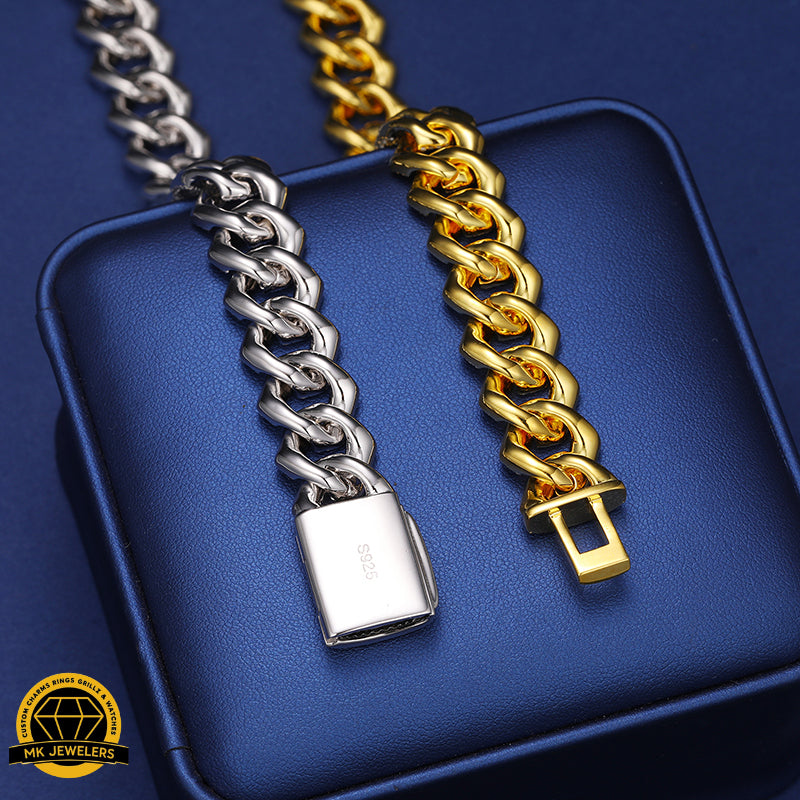 Iced Cuban Link Chain – 925 Silver | 18–22 Inch | Multiple Width Options | Moissanite |