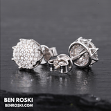 Cluster Stud Earrings Sterling Silver, Gold, or Rose Gold | VVS Moissanite | GRA Certified