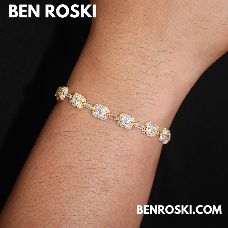 7MM Moissanite Bracelet – 7-Inch & 8-Inch | 925 Sterling Silver | GRA Certified | Gold & Rose Gold Plated