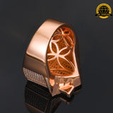 Iced-Out Roman Numeral Mansion Ring – 24MM | 18.5g | S925 Silver or Gold/Rose Gold Plated | VVS Moissanite | GRA Certified
