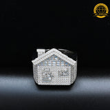 Iced-Out Roman Numeral Mansion Ring – 24MM | 18.5g | S925 Silver or Gold/Rose Gold Plated | VVS Moissanite | GRA Certified