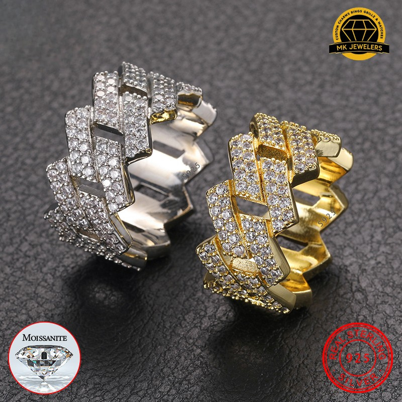 Cuban Link Band Ring – 13MM | 11g | S925 Silver | VVS Moissanite | Sizes 8, 9, 10, 11 | Gold, Silver & Rose Gold | GRA Certified